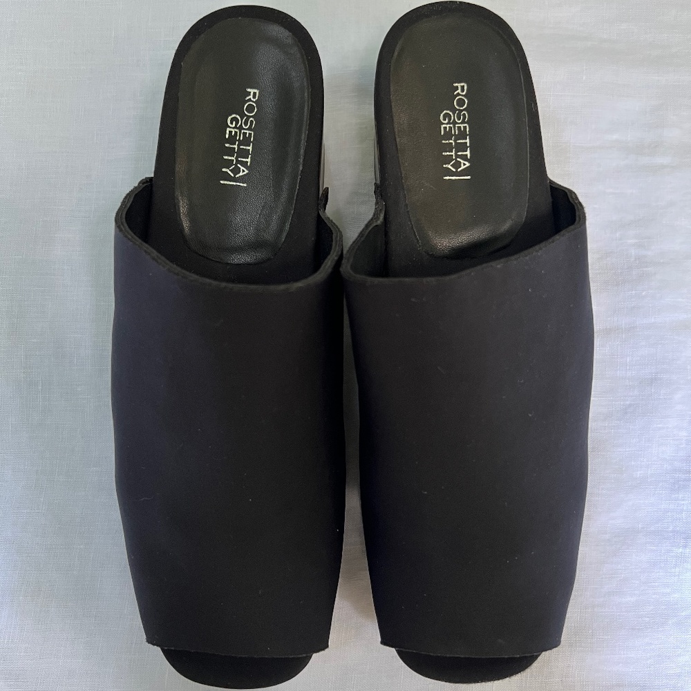 Rosetta Getty Black Open-Toe Mules